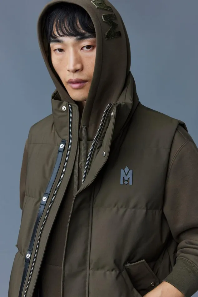 Downs and Parkas Men Mackage JOSEPH Nordic Tech Down Vest With Funnel Collar Black Downs and Parkas Men Mackage JOSEPH Nordic Tech Down Vest With Funnel Collar Black