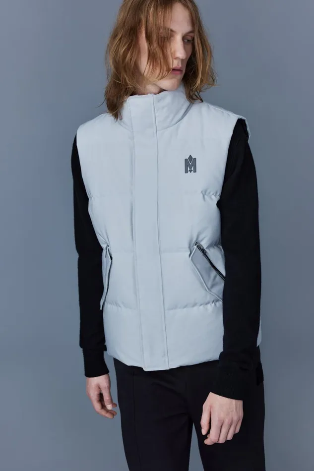 Downs and Parkas Men Mackage JOSEPH Nordic Tech Down Vest With Funnel Collar Black Downs and Parkas Men Mackage JOSEPH Nordic Tech Down Vest With Funnel Collar Black