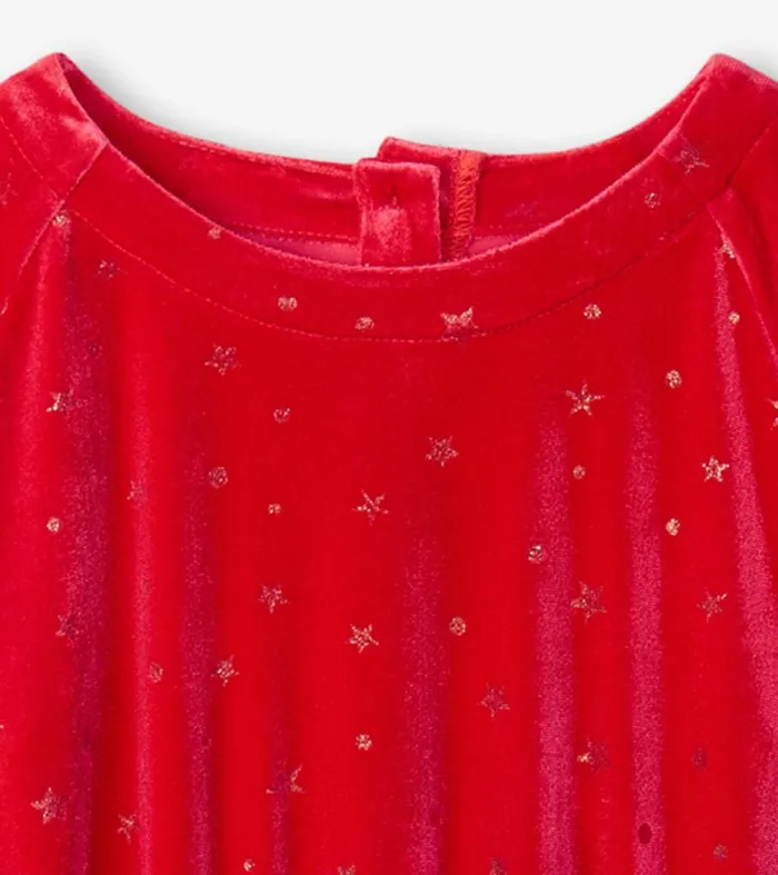 Dresses Girls Hatley Girls Holiday Stars Crushed Velour Dress