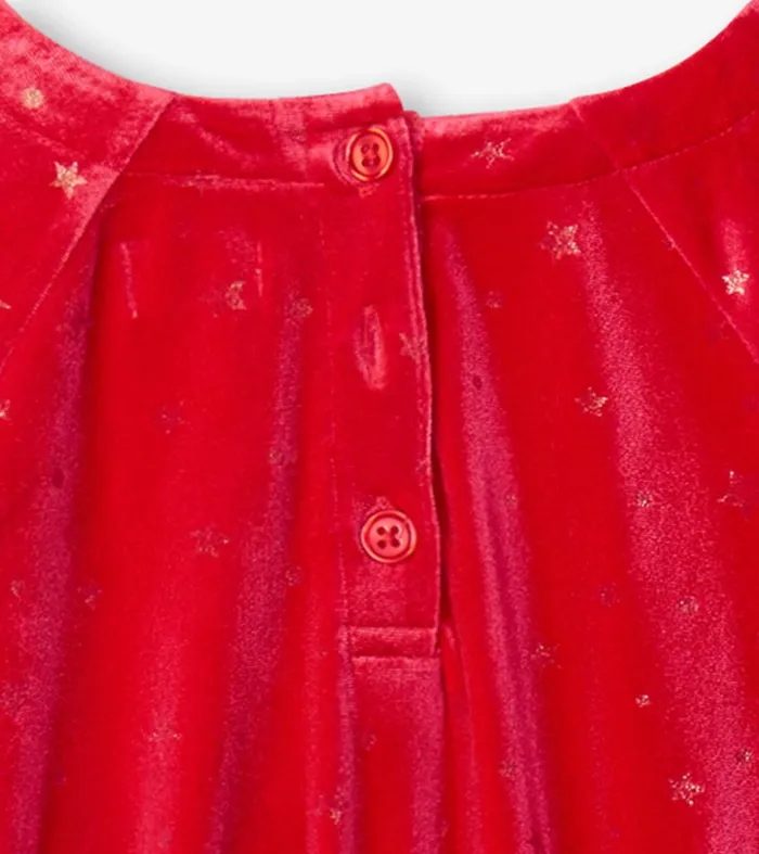 Dresses Girls Hatley Girls Holiday Stars Crushed Velour Dress