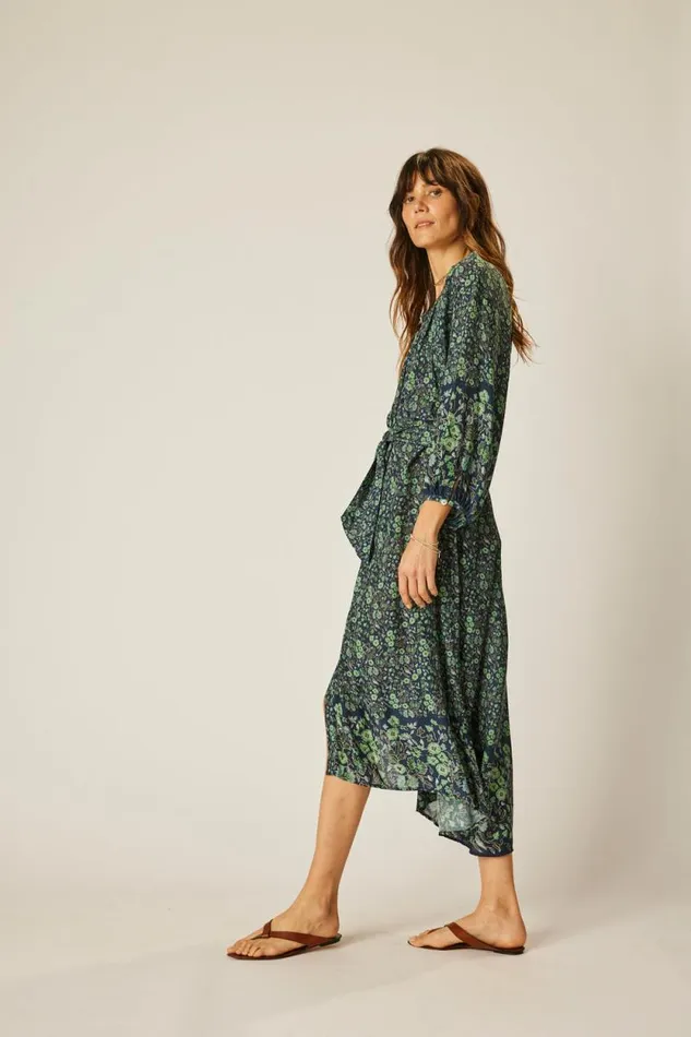 Dresses Shop Natalie Martin ALEX MIDI Petite Fleur Marine
