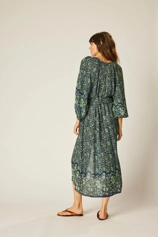 Dresses Shop Natalie Martin ALEX MIDI Petite Fleur Marine