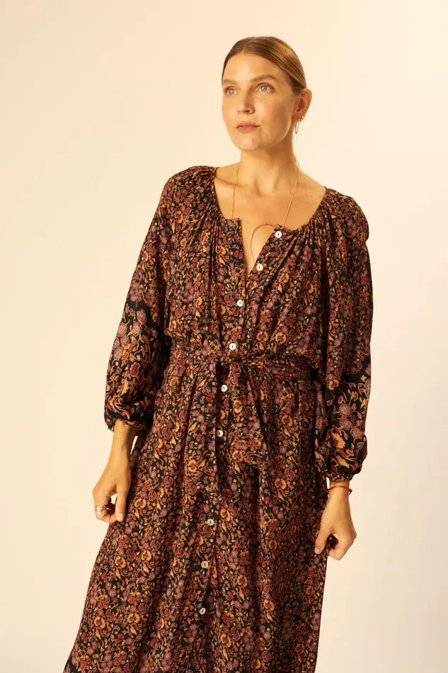 Dresses Shop Natalie Martin ALEX MIDI Petite Fleur Noire