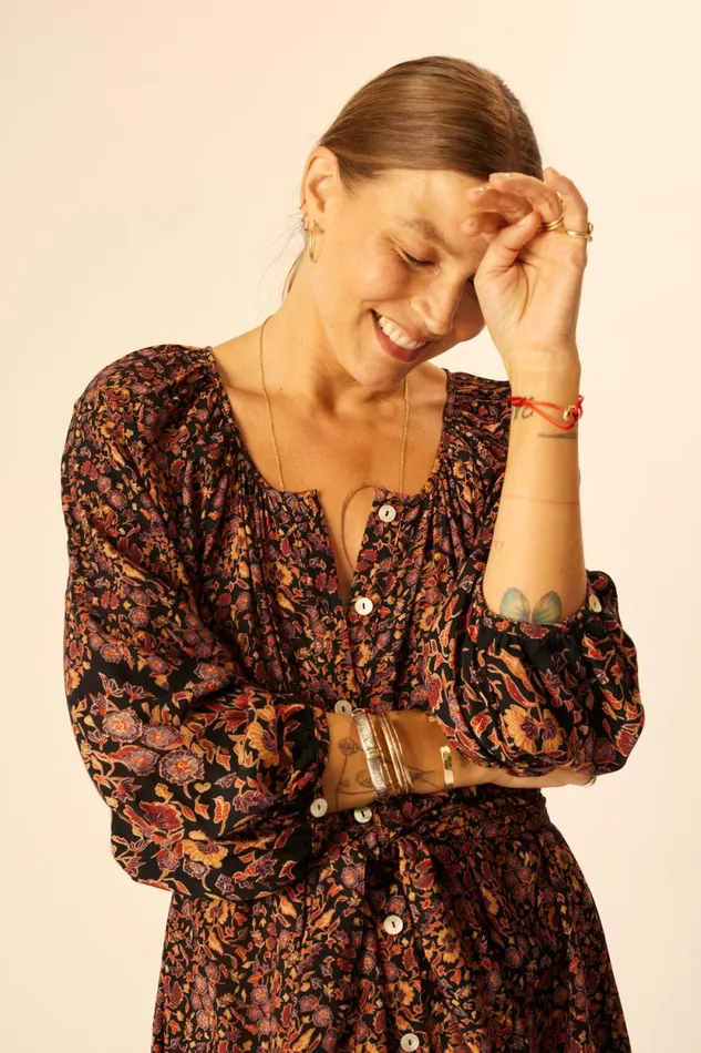 Dresses Shop Natalie Martin ALEX MIDI Petite Fleur Noire
