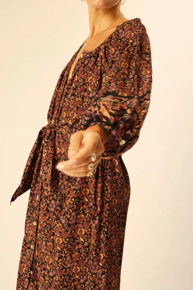Dresses Shop Natalie Martin ALEX MIDI Petite Fleur Noire