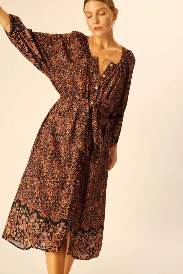 Dresses Shop Natalie Martin ALEX MIDI Petite Fleur Noire