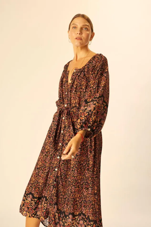 Dresses Shop Natalie Martin ALEX MIDI Petite Fleur Noire