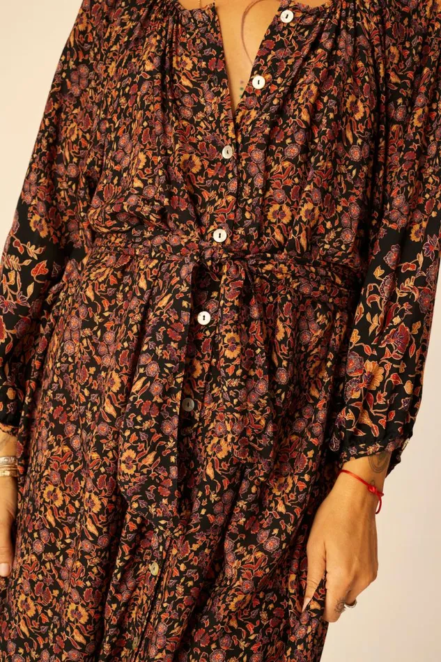 Dresses Shop Natalie Martin ALEX MIDI Petite Fleur Noire