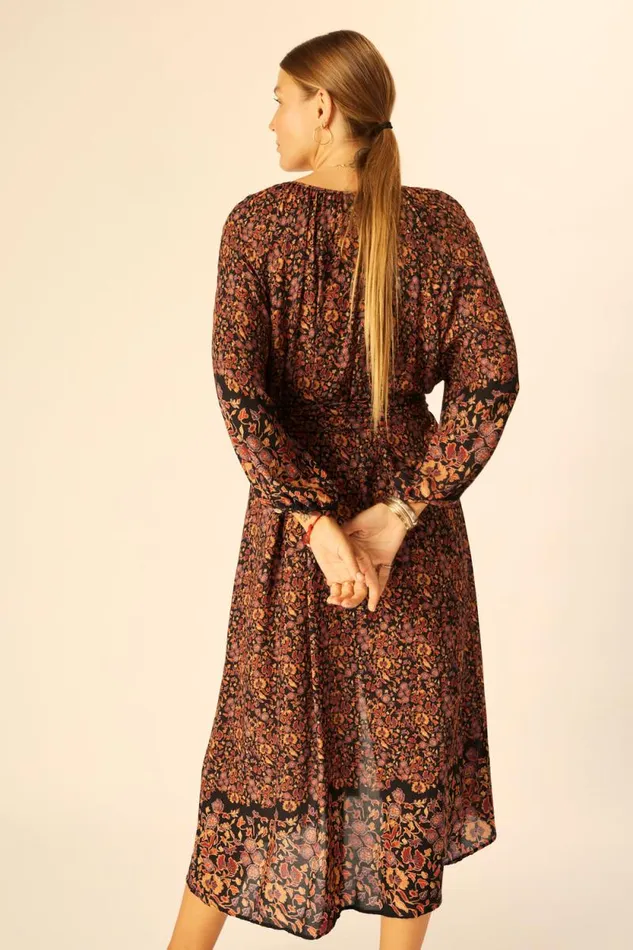 Dresses Shop Natalie Martin ALEX MIDI Petite Fleur Noire