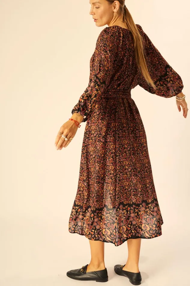 Dresses Shop Natalie Martin ALEX MIDI Petite Fleur Noire