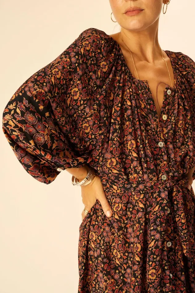 Dresses Shop Natalie Martin ALEX MIDI Petite Fleur Noire