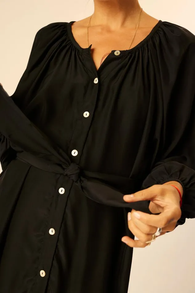 Dresses Shop Natalie Martin ALEX SHORT DRESS Black Silk