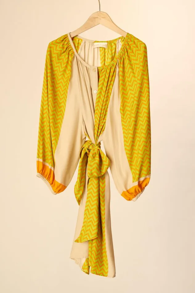 Dresses Shop Natalie Martin ALEX SHORT DRESS Block Zigzag Tangerine