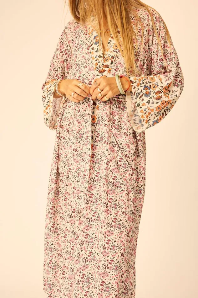 Dresses Shop Natalie Martin DIANE LONG ROBE Petite Fleur Rose