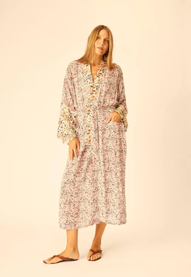 Dresses Shop Natalie Martin DIANE LONG ROBE Petite Fleur Rose
