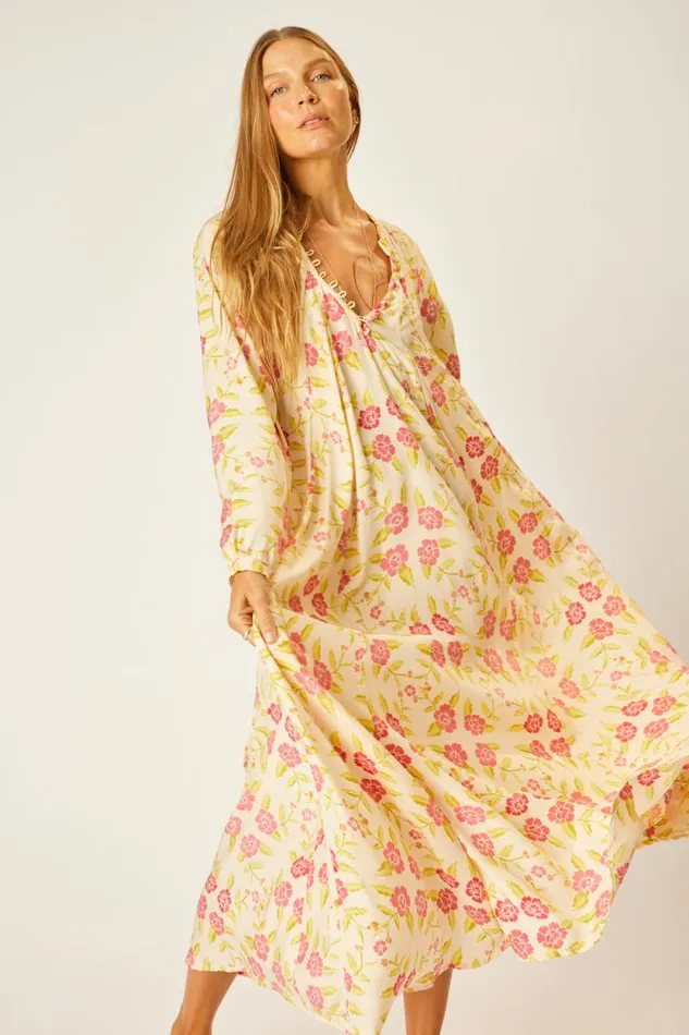 Dresses Shop Natalie Martin FIORE MAXI Prairie Dusty Crimson