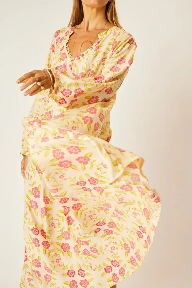 Dresses Shop Natalie Martin FIORE MAXI Prairie Dusty Crimson