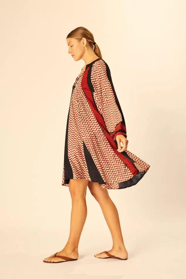 Dresses Shop Natalie Martin FIORE SHORT DRESS Block Zigzag Noire