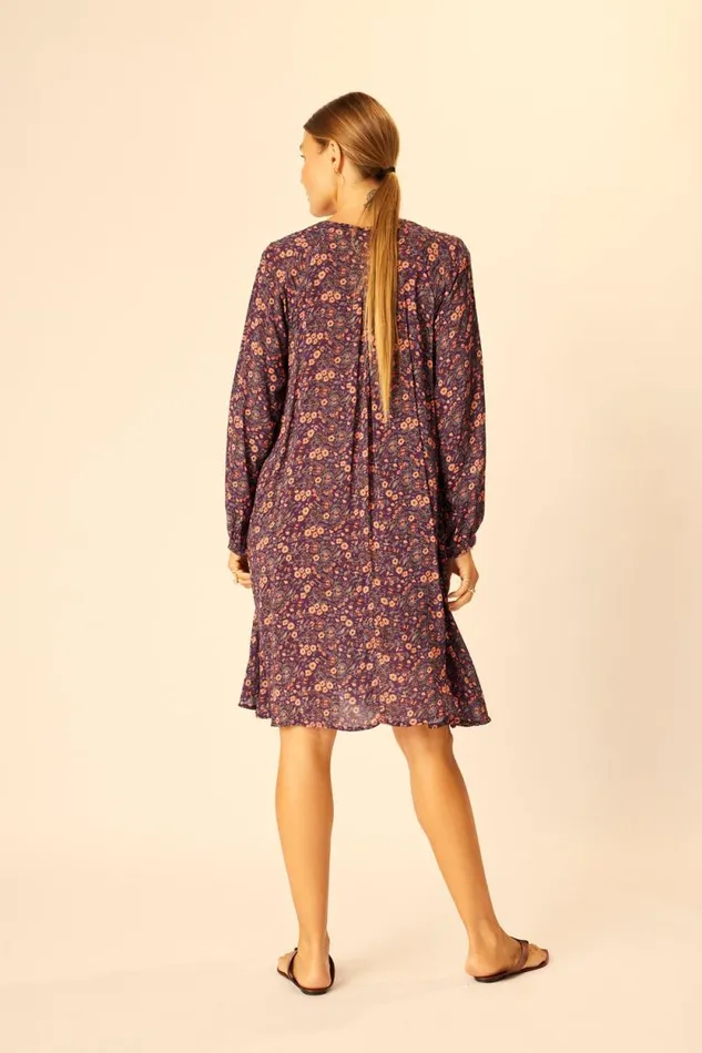 Dresses Shop Natalie Martin FIORE SHORT DRESS Petite Fleur Aubergine