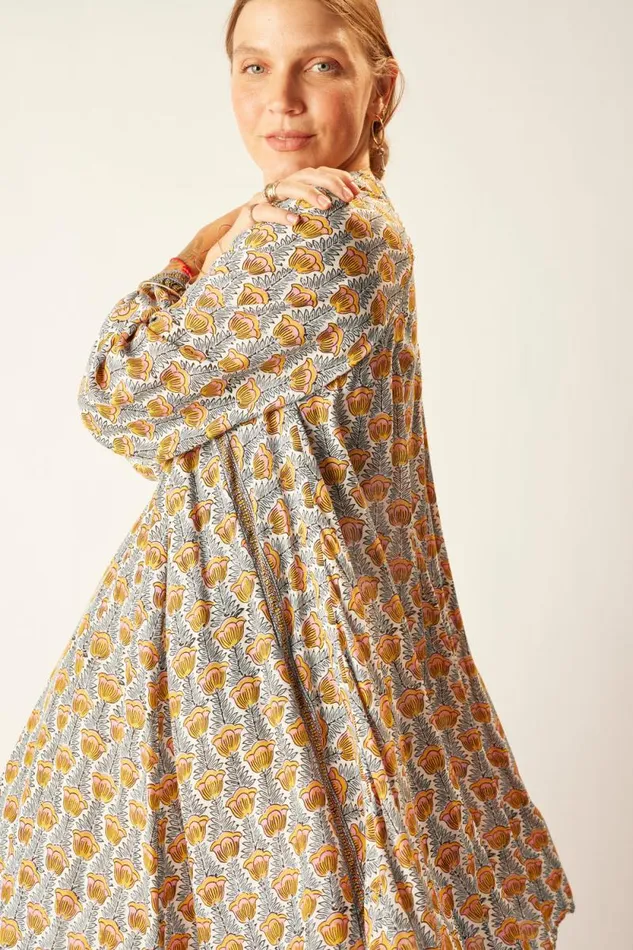Dresses Shop Natalie Martin FIORE SHORT DRESS Tulip Print French Blue