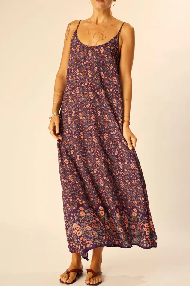 Dresses Shop Natalie Martin HEATHER MAXI Petite Fleur Aubergine
