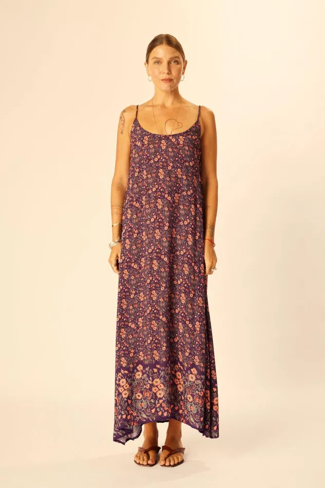 Dresses Shop Natalie Martin HEATHER MAXI Petite Fleur Aubergine