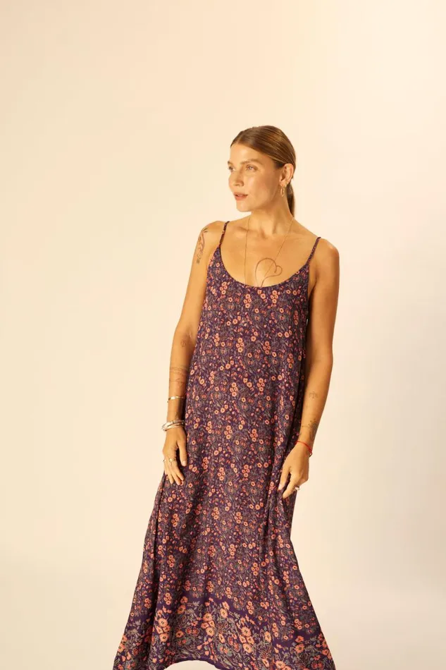 Dresses Shop Natalie Martin HEATHER MAXI Petite Fleur Aubergine