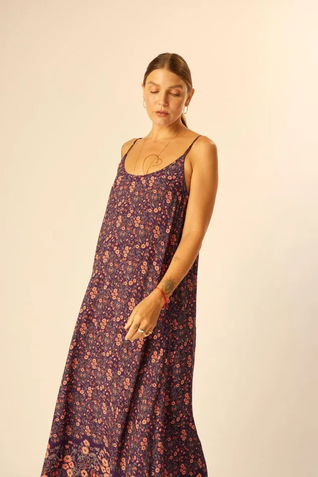 Dresses Shop Natalie Martin HEATHER MAXI Petite Fleur Aubergine