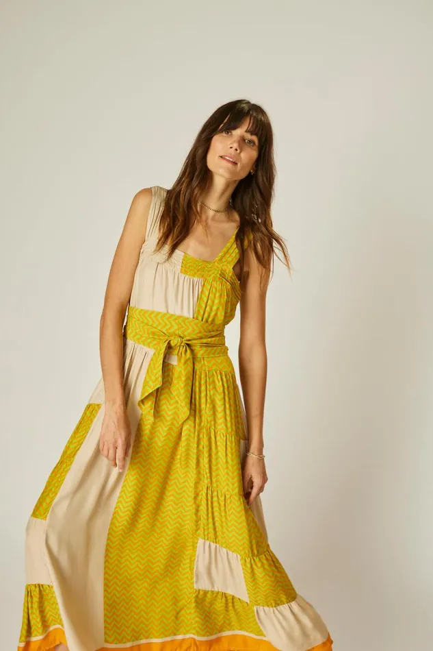 Dresses Shop Natalie Martin JASMINE MAXI Block Zigzag Tangerine