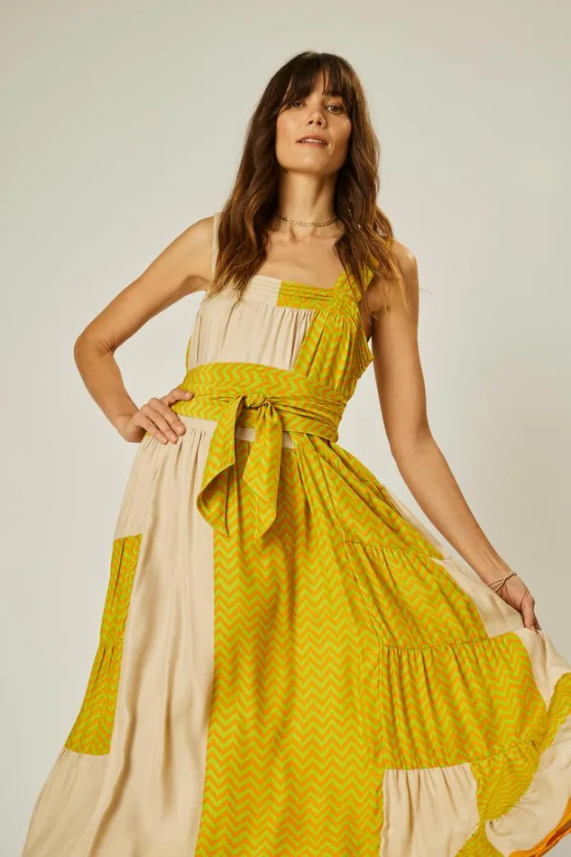 Dresses Shop Natalie Martin JASMINE MAXI Block Zigzag Tangerine