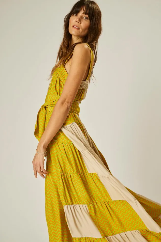 Dresses Shop Natalie Martin JASMINE MAXI Block Zigzag Tangerine