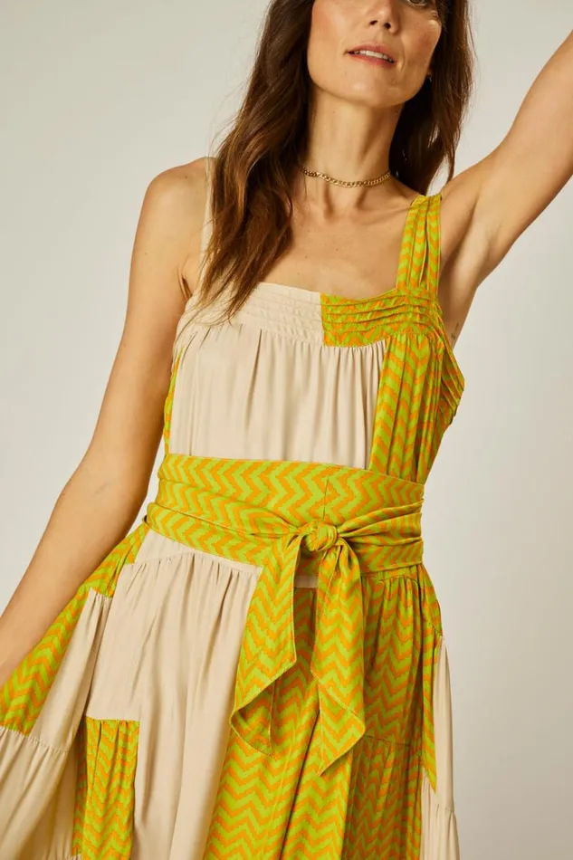 Dresses Shop Natalie Martin JASMINE MAXI Block Zigzag Tangerine
