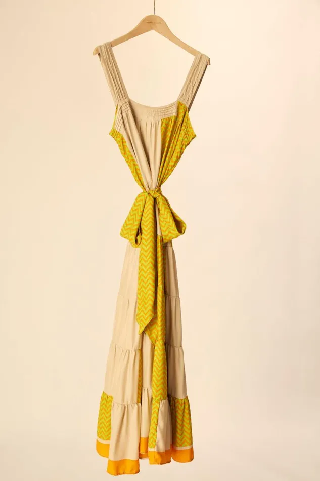 Dresses Shop Natalie Martin JASMINE MAXI Block Zigzag Tangerine