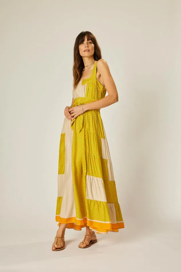 Dresses Shop Natalie Martin JASMINE MAXI Block Zigzag Tangerine