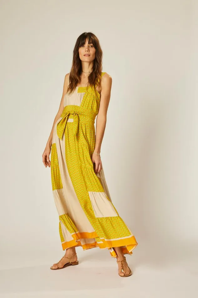 Dresses Shop Natalie Martin JASMINE MAXI Block Zigzag Tangerine