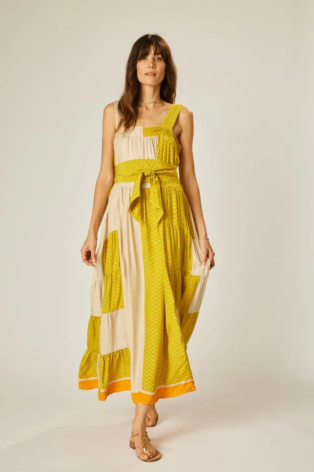 Dresses Shop Natalie Martin JASMINE MAXI Block Zigzag Tangerine