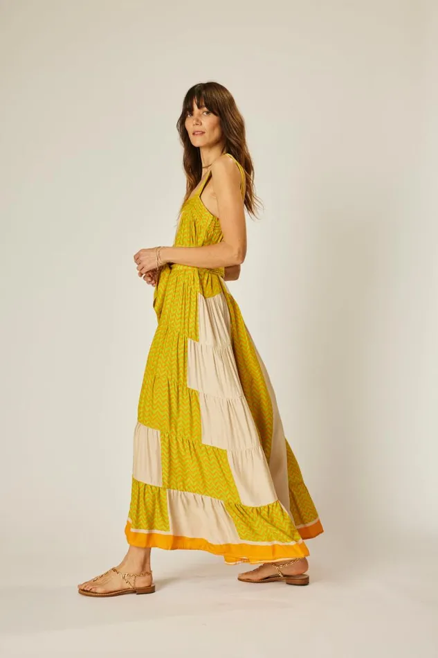 Dresses Shop Natalie Martin JASMINE MAXI Block Zigzag Tangerine
