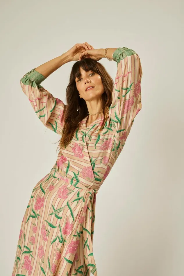 Dresses Shop Natalie Martin KATE LONG SLEEVE MAXI Chamomile Rose