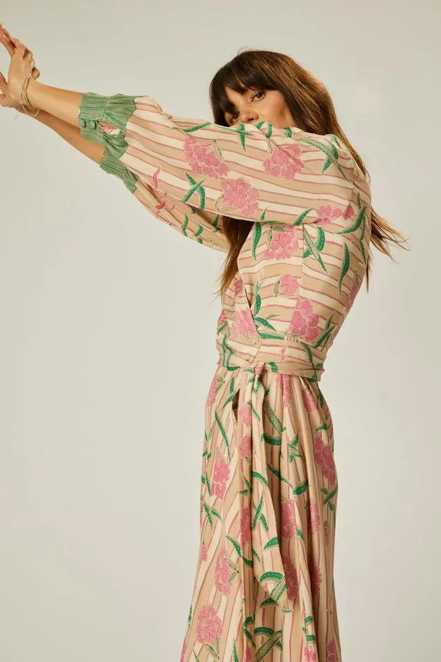 Dresses Shop Natalie Martin KATE LONG SLEEVE MAXI Chamomile Rose