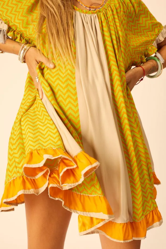 Dresses Shop Natalie Martin MARINA DRESS Block Zigzag Tangerine