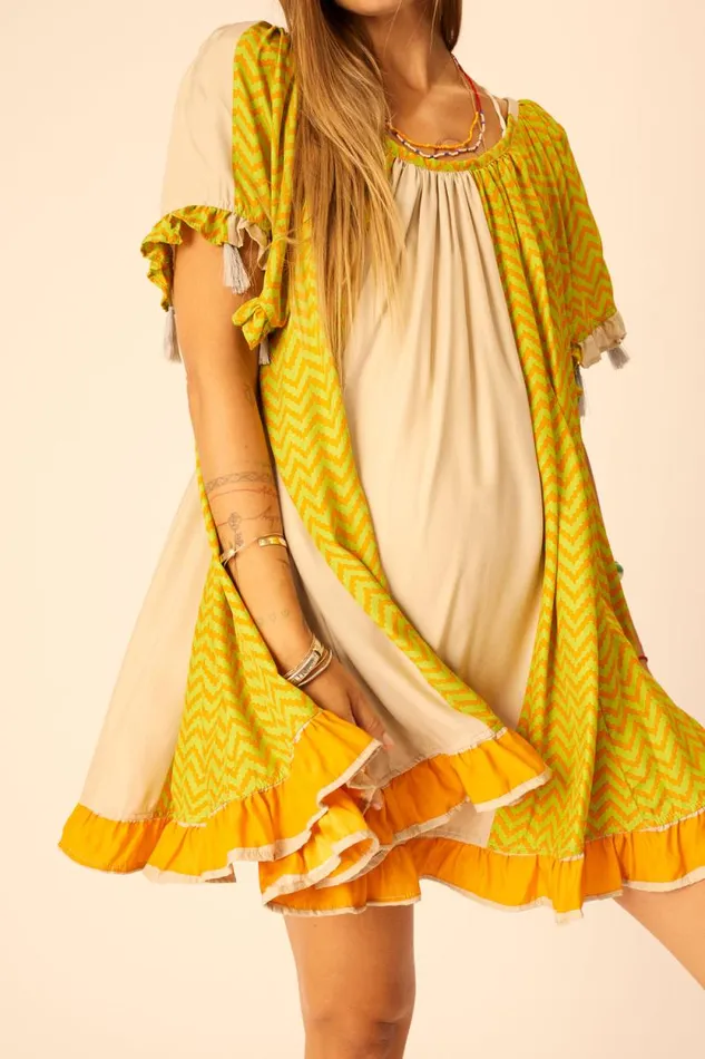 Dresses Shop Natalie Martin MARINA DRESS Block Zigzag Tangerine