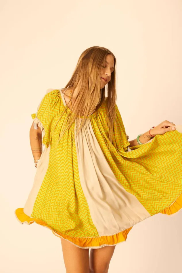 Dresses Shop Natalie Martin MARINA DRESS Block Zigzag Tangerine