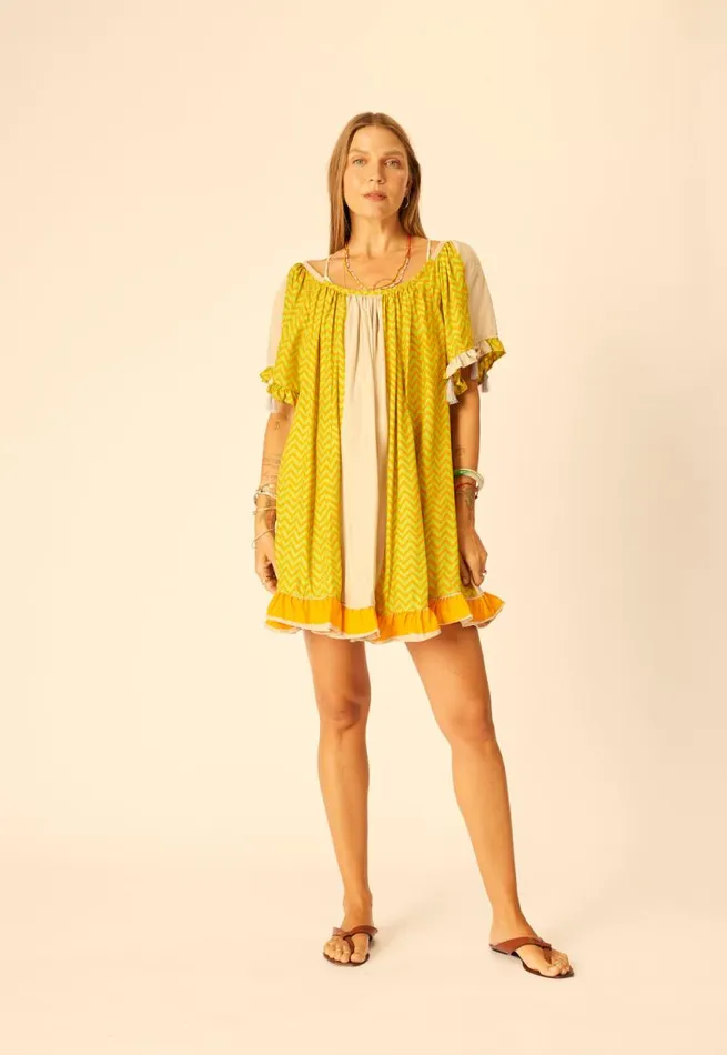 Dresses Shop Natalie Martin MARINA DRESS Block Zigzag Tangerine
