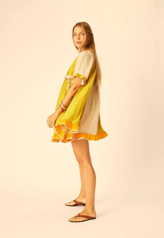 Dresses Shop Natalie Martin MARINA DRESS Block Zigzag Tangerine