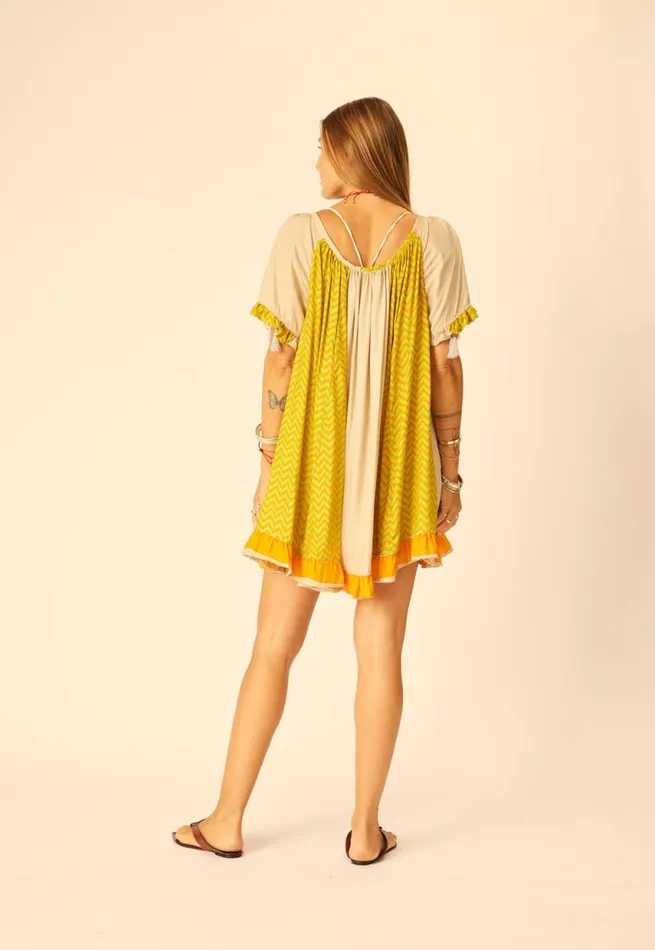 Dresses Shop Natalie Martin MARINA DRESS Block Zigzag Tangerine
