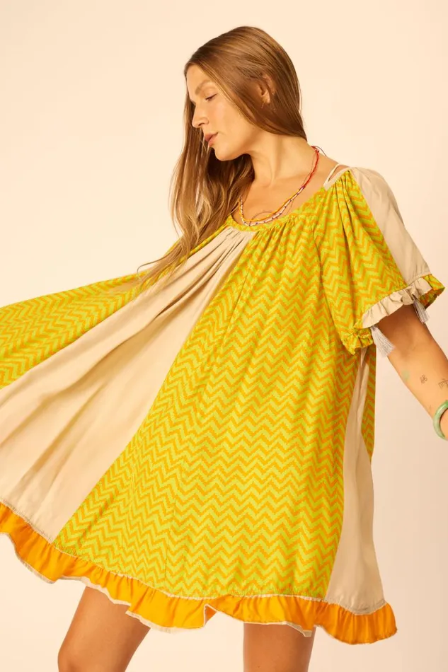 Dresses Shop Natalie Martin MARINA DRESS Block Zigzag Tangerine
