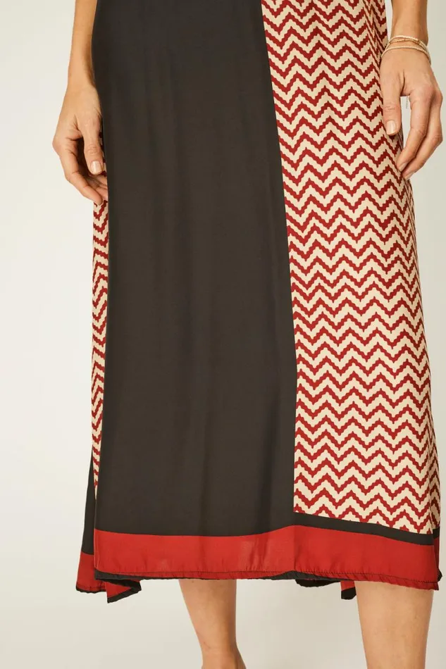 Dresses Shop Natalie Martin MARLIEN DRESS Block Zigzag Noire