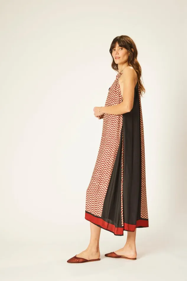 Dresses Shop Natalie Martin MARLIEN DRESS Block Zigzag Noire