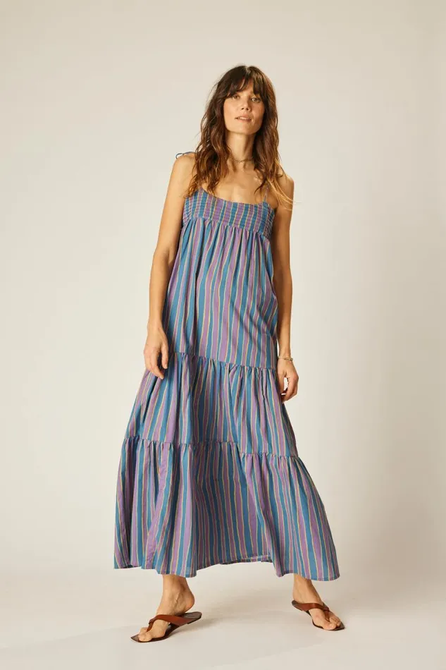 Dresses Shop Natalie Martin MELANIE DRESS Batik Stripe Lavender