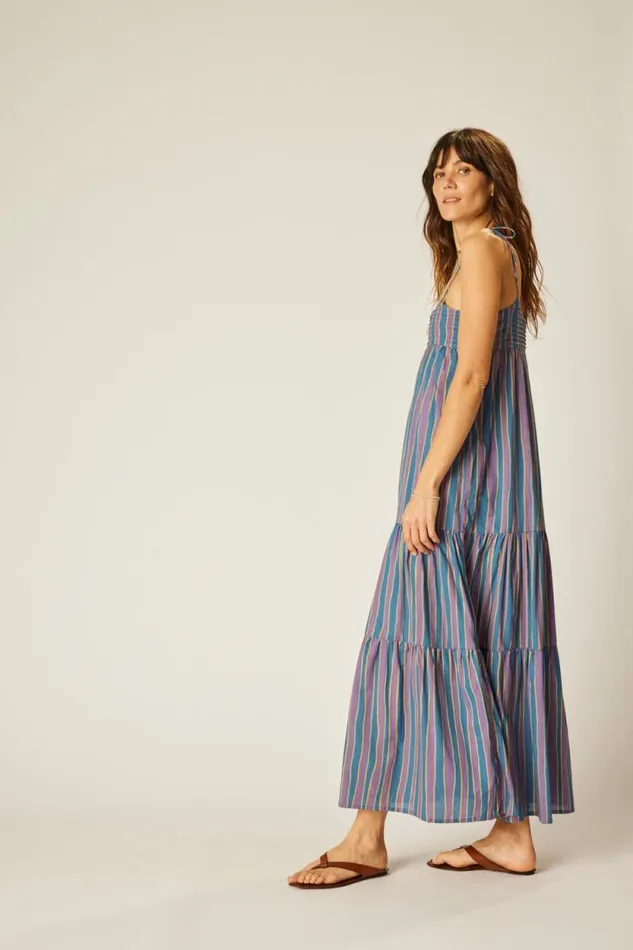 Dresses Shop Natalie Martin MELANIE DRESS Batik Stripe Lavender